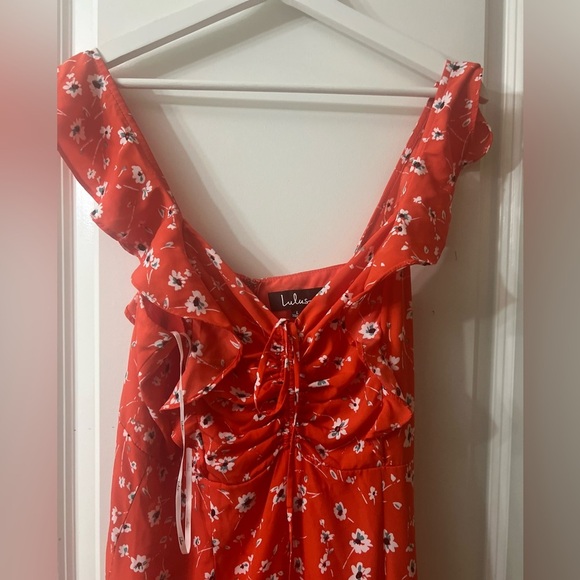 Lulu's Red Ruffled A-line Sundress - Picture 5 of 7
